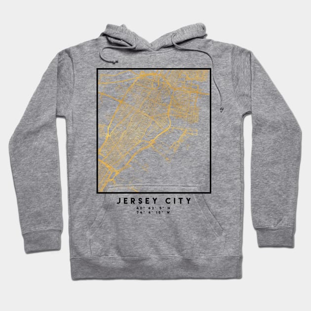 JERSEY CITY NEW JERSEY STREET MAP ART Hoodie by deificusArt